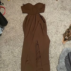 Pretty Little Thing Chocolate Corset Dress.